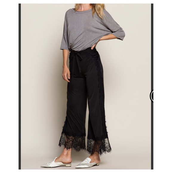 POL Pants - Pol clothing lace trim knit pants
